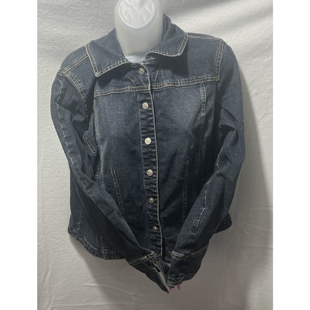 A.M.I. Size Large Women's Denim Jacket Button‎ Front No Pockets